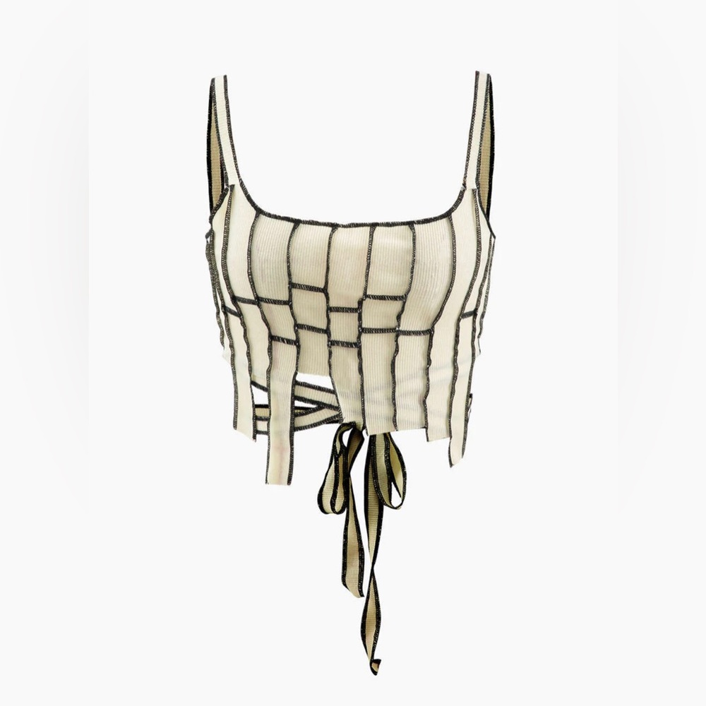 NWT Stitching Tie Hem Cami top